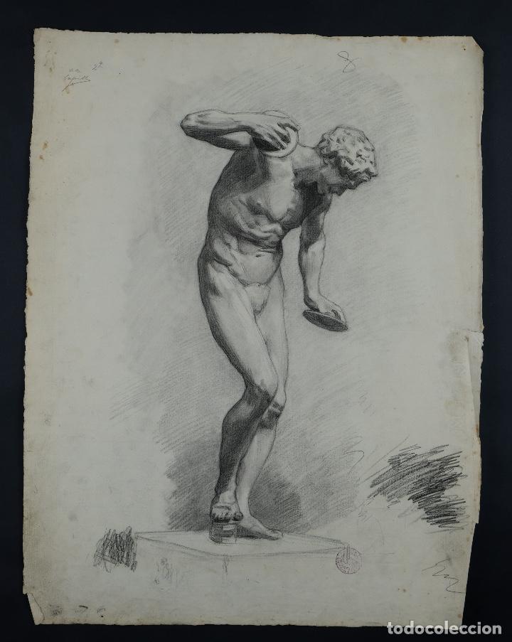 Dibujo Al Carboncillo Escultura Desnudo Masculi Comprar Dibujos