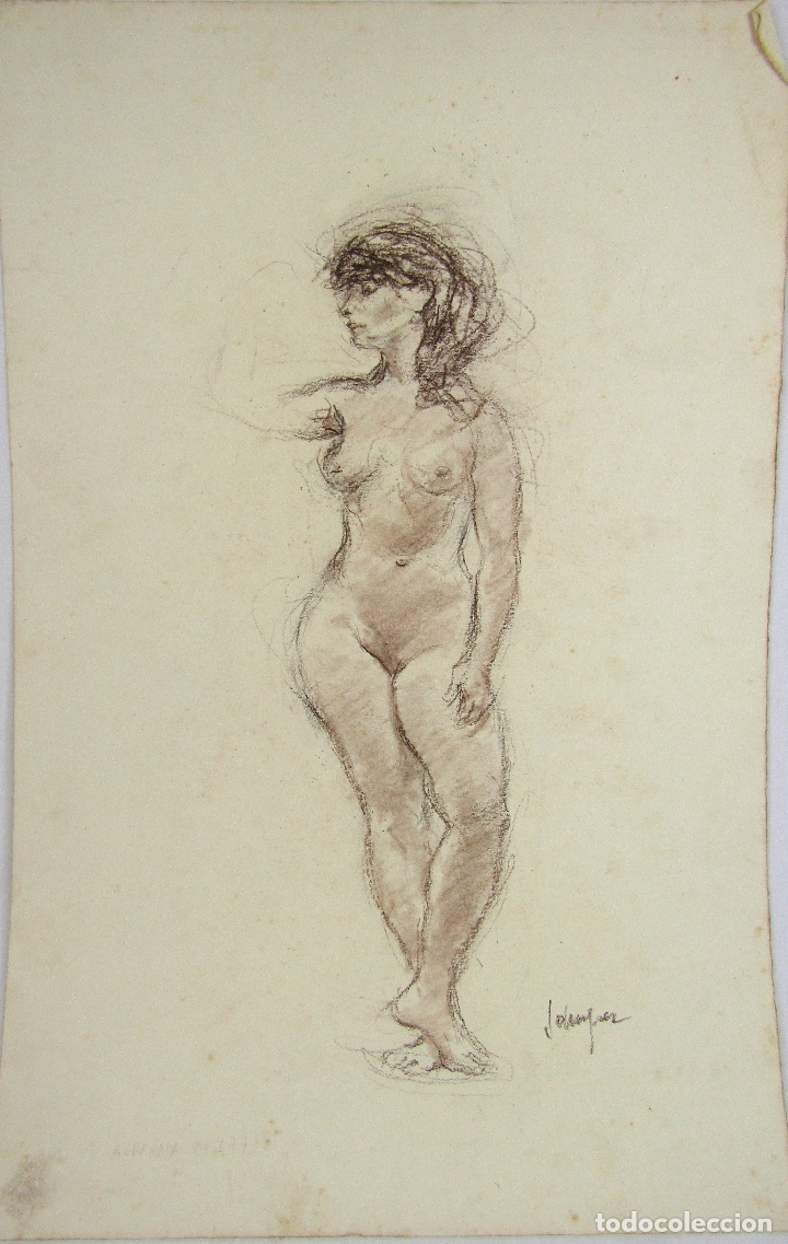 dibujo al carbón sanguina sobre papel desnudo f Comprar Dibujos