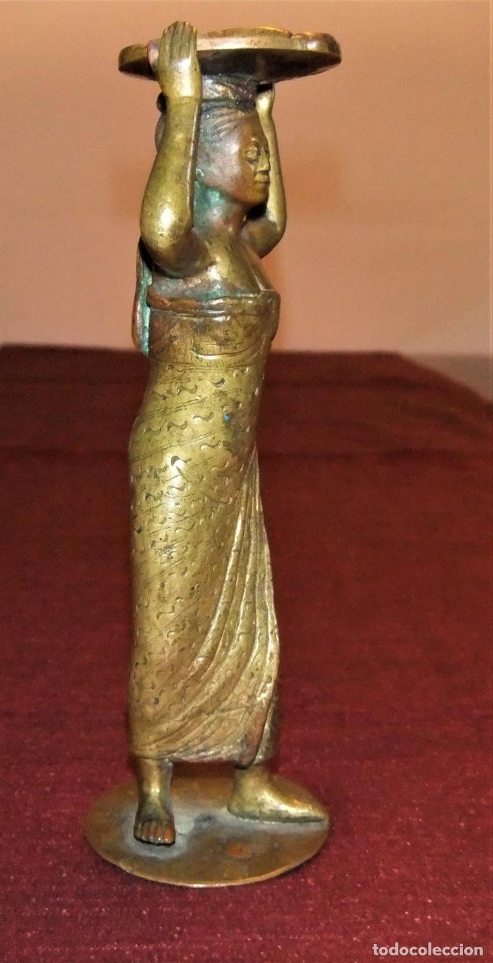 Magn Fica Y Antigua Figura De Bronce De Mujer Comprar Arte Tnico