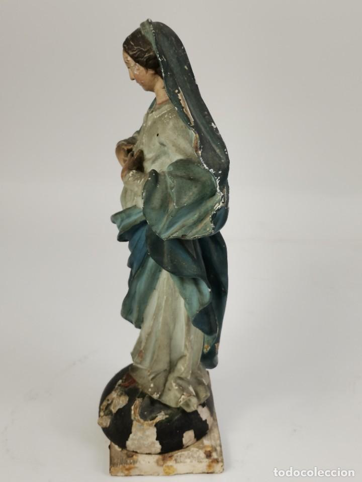 Virgen Inmaculada En Talla De Madera Policromad Comprar Escultura