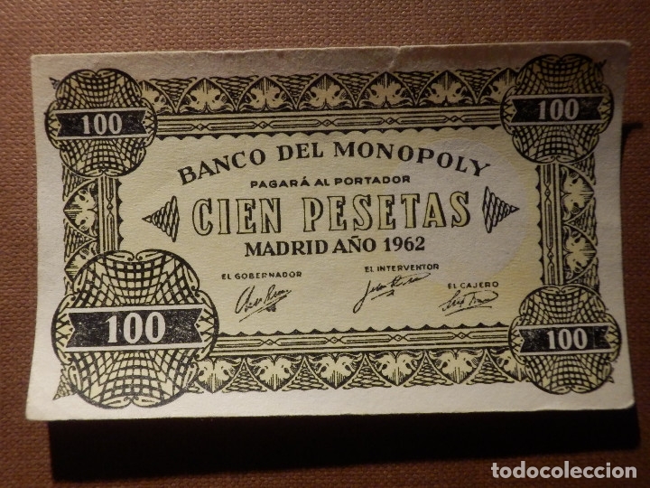 Billete monopoly 100 pesetas madrid año 196 Vendido en Venta