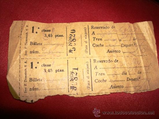 Antiguo Billete De Tren Con Sello Clase Comprar Billetes De