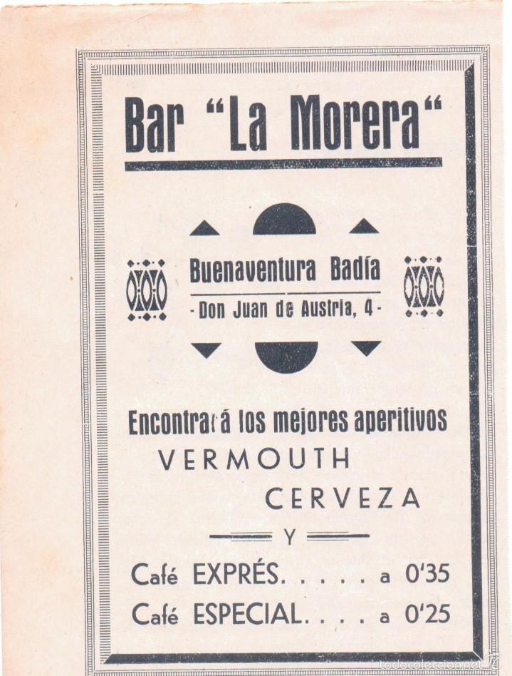 RECORTE PERIODICO 1932 - BAR LA MORERA VALENCIA (Coleccionismo - Revistas y Periódicos Antiguos (hasta 1.939))