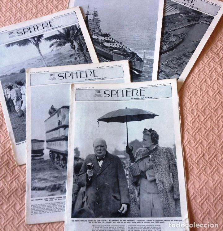 Coleccionismo de Revistas y Periódicos: THE SPHERE- 5 revistas de 1945- Guerra Mundial- en ingles- CHURCHIL - Foto 2 - 76773303