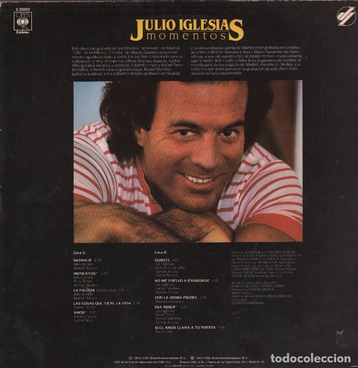 Julio Iglesias Momentos Lp Cbs De Rf Comprar Discos Lp