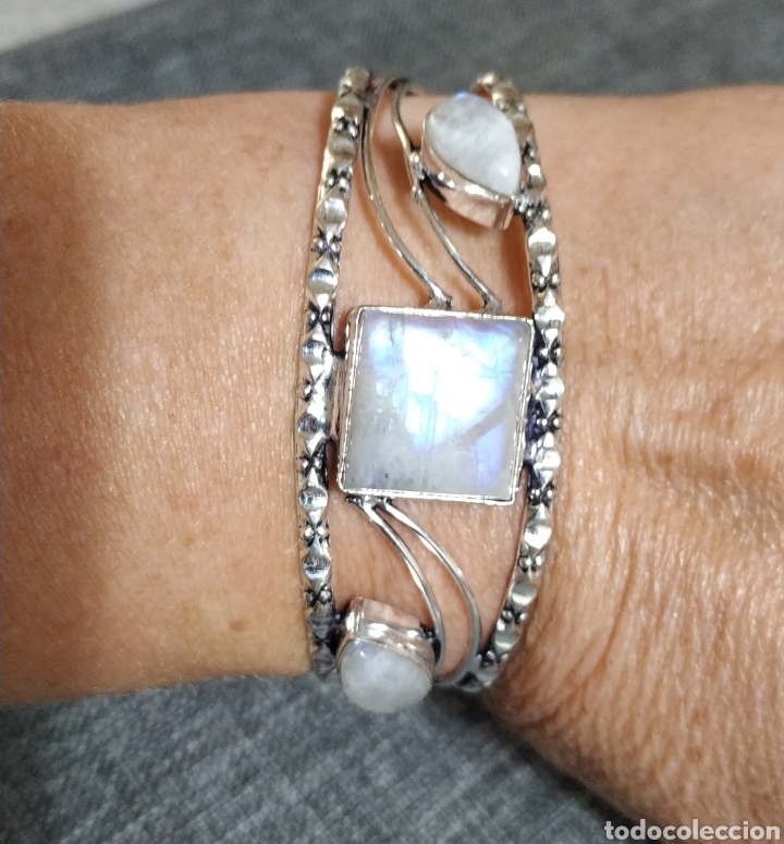 Pulsera Plata De Ley Y Piedra De Luna Comprar Pulseras Antiguas En