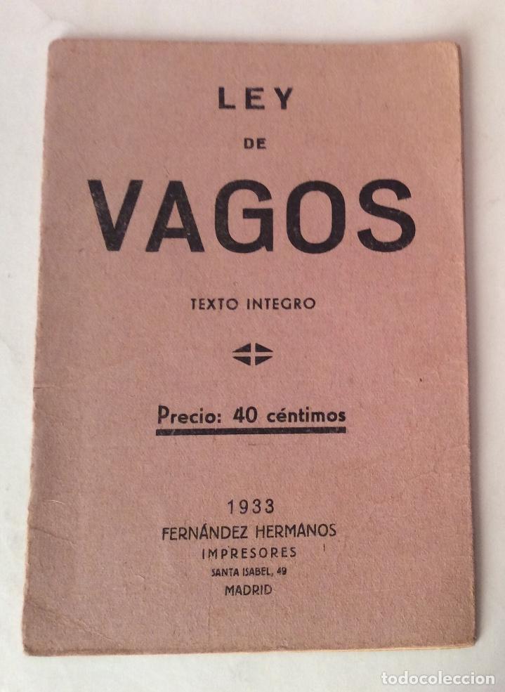 Libro Folleto Ley De Vagos Y Maleantes Texto Vendido En Venta