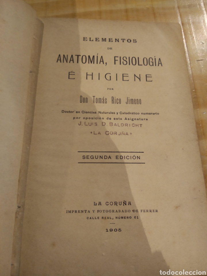 Elementos De Anatomia Fisiologia E Higiene To Comprar En