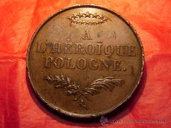 Medallas históricas: medalla Francia apoya a Polonia 1831 - Foto 2 - 21794294