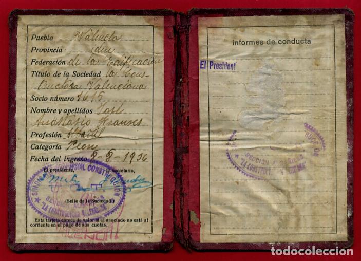 Documento Guerra Civil Carnet Carnet U Vendido En Subasta