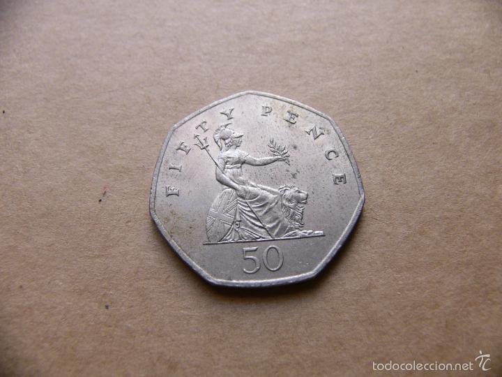 Moneda De Peniques Fifty Pence Elizabeth Ii Vendido En Venta