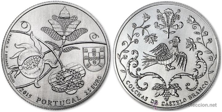 Resultado de imagen de monedas de 2 50 euros de colchas castelo branco portugal