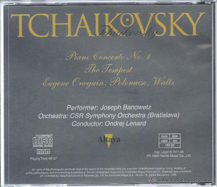 Tchaikovsky Concierto Para Piano N Tempes Comprar Cds De M Sica