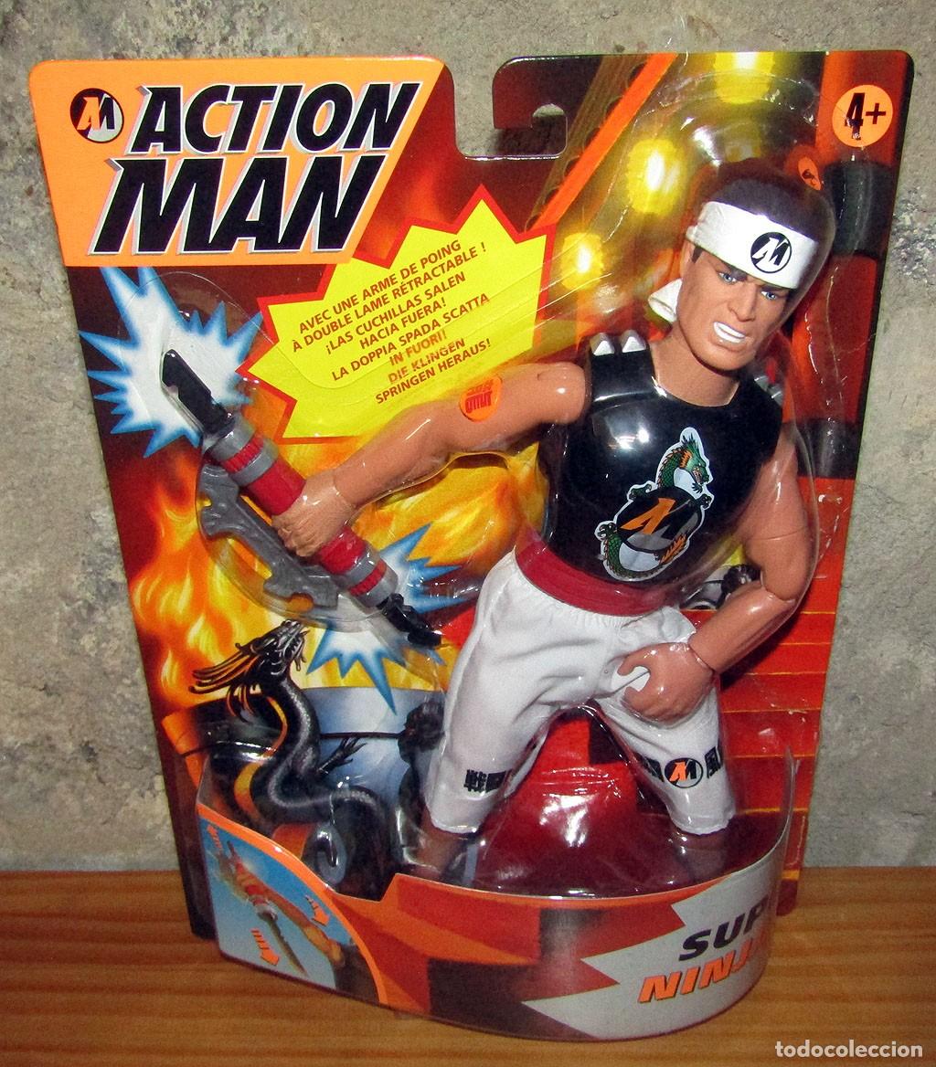 Action Man: ANTIGUO MU&Ntilde;ECO ACTION MAN SUPER NINJA DE HASBRO Y MB ESPA&Ntilde;A - A&Ntilde;O 1998 - BLISTER NUEVO