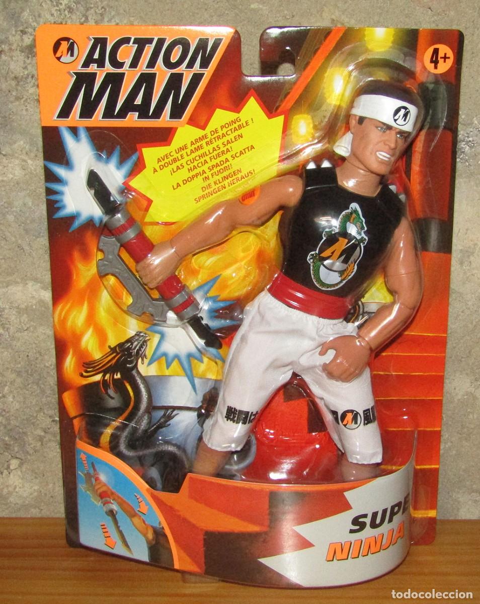 Action Man: ANTIGUO MU&Ntilde;ECO ACTION MAN SUPER NINJA DE HASBRO Y MB ESPA&Ntilde;A - A&Ntilde;O 1998 - BLISTER NUEVO