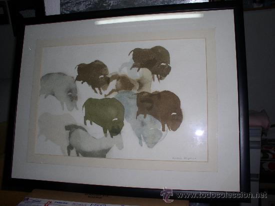 Cuadros y dibujos antiguos de acuarelas: ANDRES HISPANO. ACUARELA?. ENMARCADO. - Foto 2