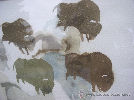 Cuadros y dibujos antiguos de acuarelas: ANDRES HISPANO. ACUARELA?. ENMARCADO. - Foto 3