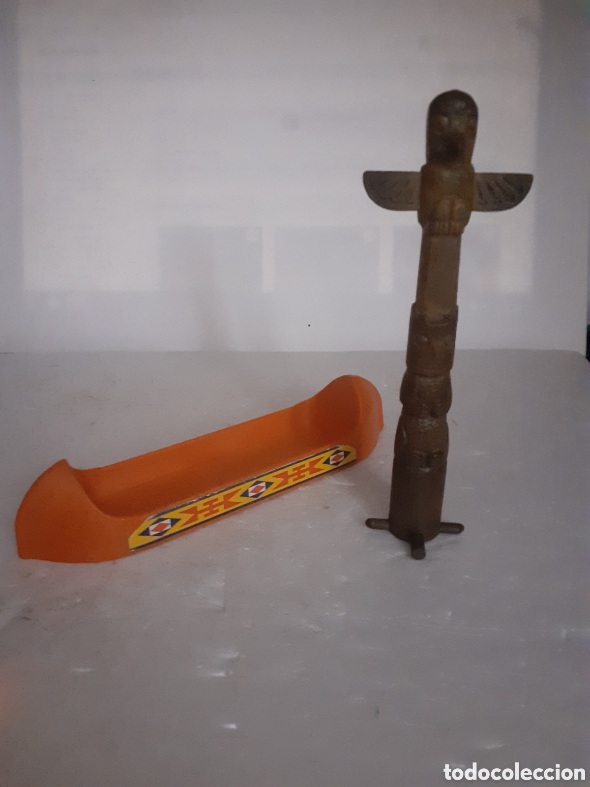 Airgam Boys: FIGURAS TOTEM Y CANOA INDIOS ORIGINAL - Foto 1