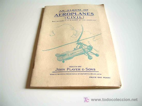 Colecionismo Caderneta: Album Aviones Aeroplanos John Player, 50 cromos, completo. A&ntilde;os 30-40.