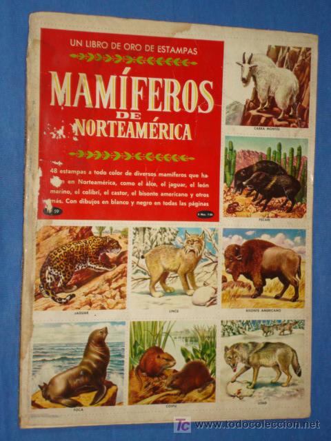 Collezionismo &Aacute;lbum: UN LIBRO DE ORO DE ESTAMPAS N&ordm;  9 * MAMIFEROS DE NORTEAMERICA * NOVARO* A&Ntilde;O 1964 *