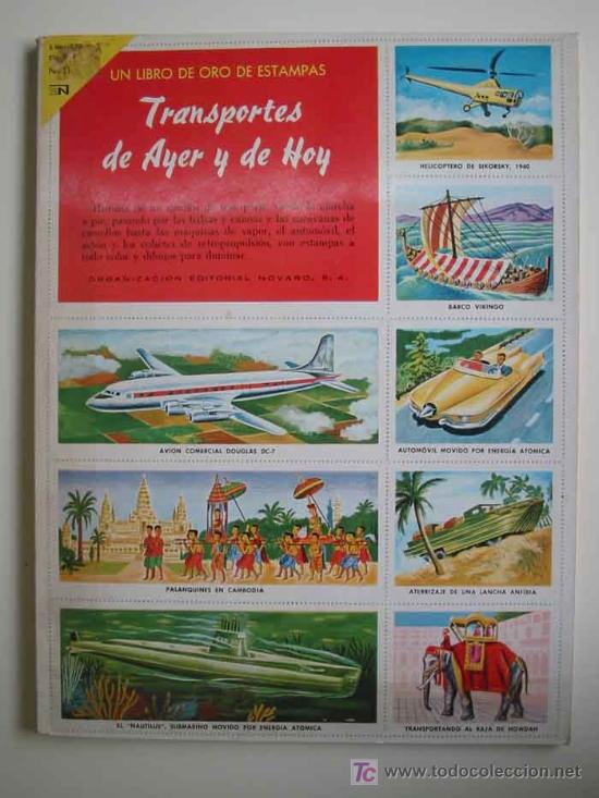 Collezionismo &Aacute;lbum: Transportes de Ayer y Hoy. Completo. UN LIBRO DE ORO DE ESTAMPAS. Editorial Novaro
