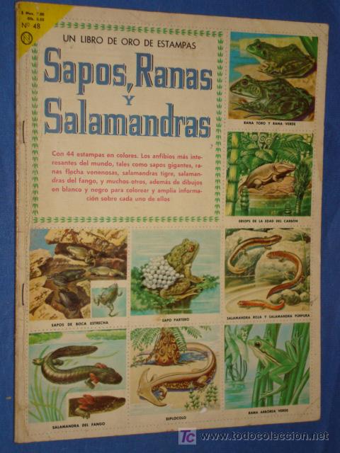 Collezionismo &Aacute;lbum: UN LIBRO DE ORO DE ESTAMPAS N&ordm; 48 * SAPOS RANAS Y SALAMANDRAS  * NOVARO* A&Ntilde;O 1962 *
