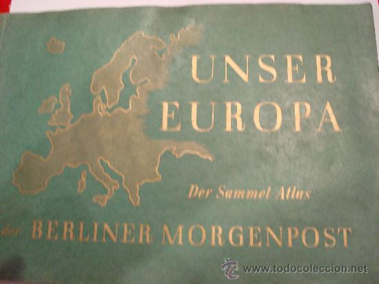 Collezionismo &Aacute;lbum: ALBUM DE CROMOS ALEMAN. UNSER EUROPA. NUESTRA EUROPA.CROMOS DE MAPAS. A&Ntilde;OS 50.