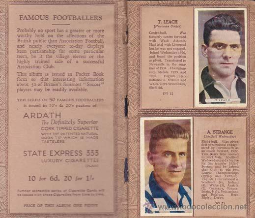 Collezionismo &Aacute;lbum: ALBUM FAMOUS FOOTBALLERS A&Ntilde;OS &acute;30 - Edition Ardath. Completo. Ardath, 9x16. Cubiertas originales. Po