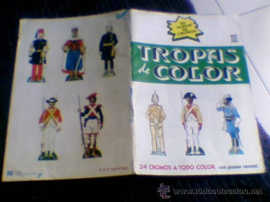Collezionismo &Aacute;lbum: Album completo Tropas de color III verde   militares  1980 cromos nunca pegados
