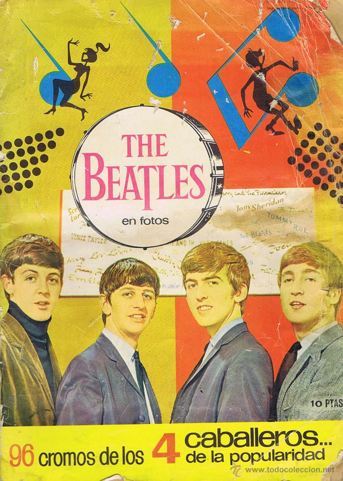 Collectionnisme Album: THE BEATLES EN FOTOS - Album Editorial Bruguera - Completo. Barcelona: 1966. 19.5x27.5. Cubiertas or