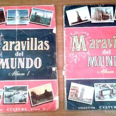 Coleccionismo Álbum: 2 ALBUMES DE CROMOS MARAVILLAS DEL MUNDO I Y II 1956. ED. BRUGUERA [COLECCION COMPLETA]