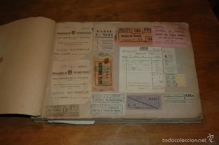 Collectable Albums: INTERESANTE ALBUN DE UN COMERCIAL BILLETES TREN, AUTOBUS /ENTRADAS DE TOROS /FACTURAS ,/GIJON ,.....