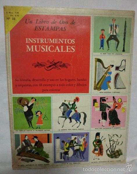 Coleccionismo &Aacute;lbum: ALB&Uacute;M UN LIBRO DE ORO DE ESTAMPAS INSTRUMENTOS MUSICALES , COMPLETO SIN PEGAR , ED.NOVARO, 1969