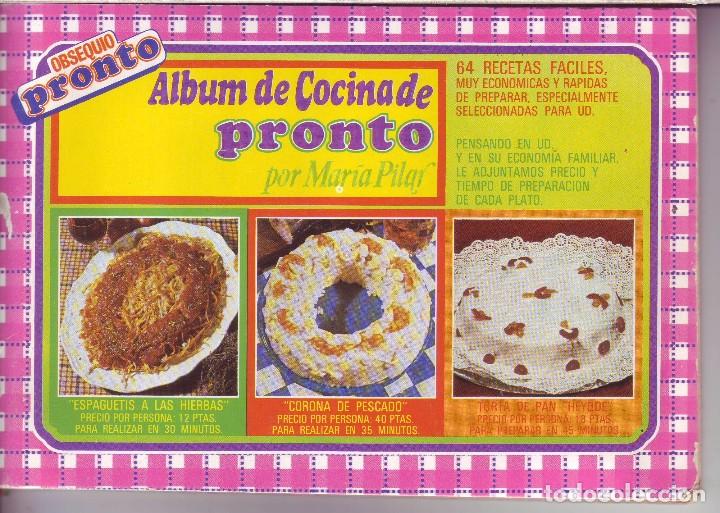 Collectionnisme Album: PRONTO - ALBUM DE COCINA PRONTO - &Aacute;LBUM COMPLETO