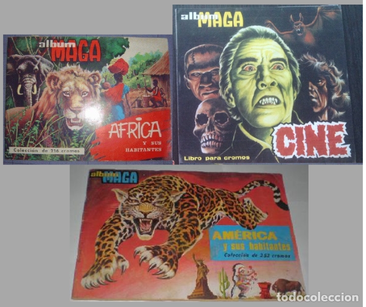 Colecionismo Caderneta: LOTE ALBUMES MAGA COMPLETOS: &Aacute;FRICA Y SUS HABITANTES- AM&Eacute;RICA Y SUS HABITANTES + REGALO