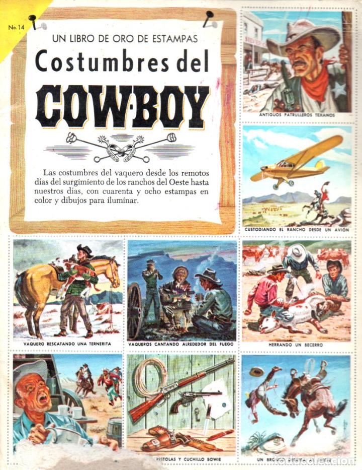 Coleccionismo &aacute;lbum: LIBRO DE ORO DE ESTAMPAS COSTUMBRES DEL COW BOY - Foto 1