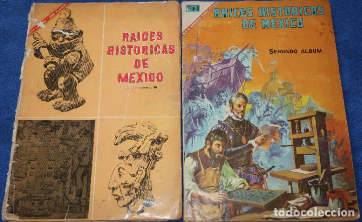 Colecionismo Caderneta: Raices Hist&oacute;ricas de Mexico - Album 1&ordm; y 2&ordm; - Novaro (1966) &iexcl;Completos!