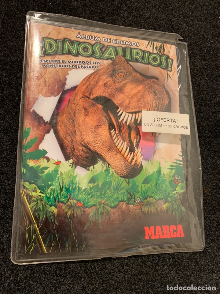 Coleccionismo &aacute;lbum: ALBUM PLANCHA VAC&Iacute;O DINOSAURIOS MARCA - Foto 1