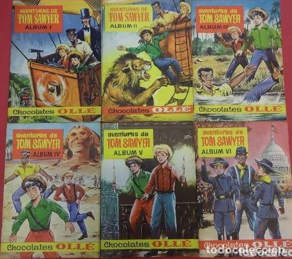 Collectionnisme Album: 6 ALBUMES CROMOS AVENTURAS TOM SAWYER.CHOCOLATES OLLE, ORIGINALES COMPLETOS Y EN MUY BUEN ESTADO