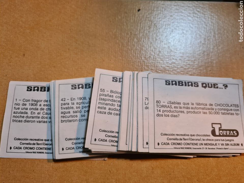Coleccionismo &Aacute;lbum: SABIAS QUE...? CHOCOLATES TORRAS. RUIZ ROMERO