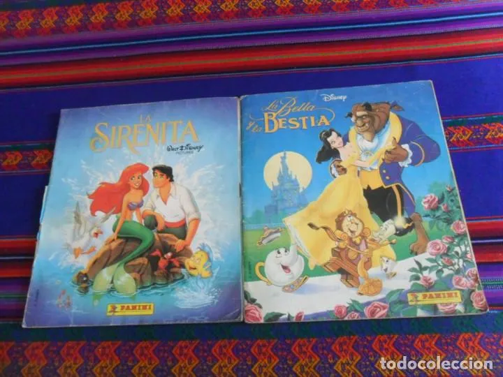LA BELLA Y LA BESTIA Y LA SIRENITA COMPLETO PANINI 1992 WALT DISNEY REGALO STICK & STACK LA SIRENITA