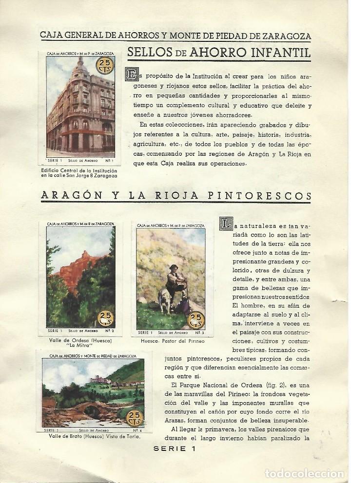 Colecionismo Caderneta: Colecci&oacute;n completa de cromos de la caja de ahorros de Zaragoza por ahorro infantil, a&ntilde;o 1947