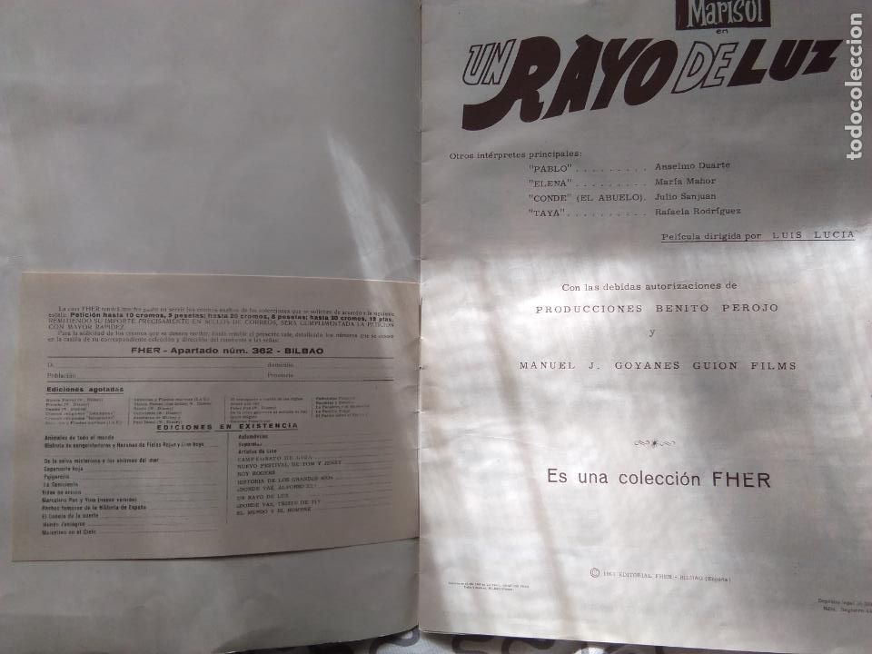 Coleccionismo &aacute;lbum: UN RAYO DE LUZ MARISOL - Foto 2