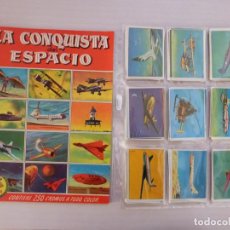 Coleccionismo Álbum: ALBUM VACIO + COLECCIÓN COMPLETA DE LA CONQUISTA DEL ESPACIO AÑO 1956 DE BRUGUERA. Lote 319227353