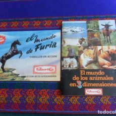 Coleccionismo Álbum: EL MUNDO DE LOS ANIMALES EN 3 DIMENSIONES COMPLETO, EL MUNDO DE FURIA CABALLOS EN ACCIÓN INCOMPLETO.. Lote 337768243