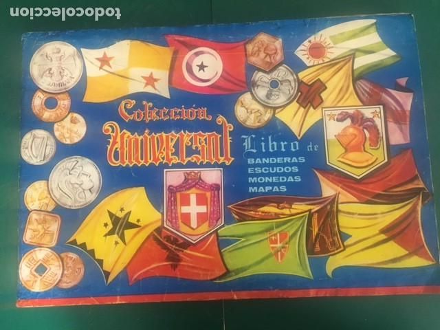 Collectable Albums: COLECCION UNIVERSAL, BANDERAS,ESCUDOS Y MONEDAS. COMPLETO.CROMOS PEGADOS POR ARRIBA