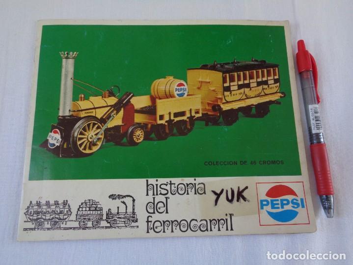 Colecionismo Caderneta: &Aacute;lbum de cromos completo de la historia del ferrocarril (tren) de publicidad de Pepsi Cola - Raro