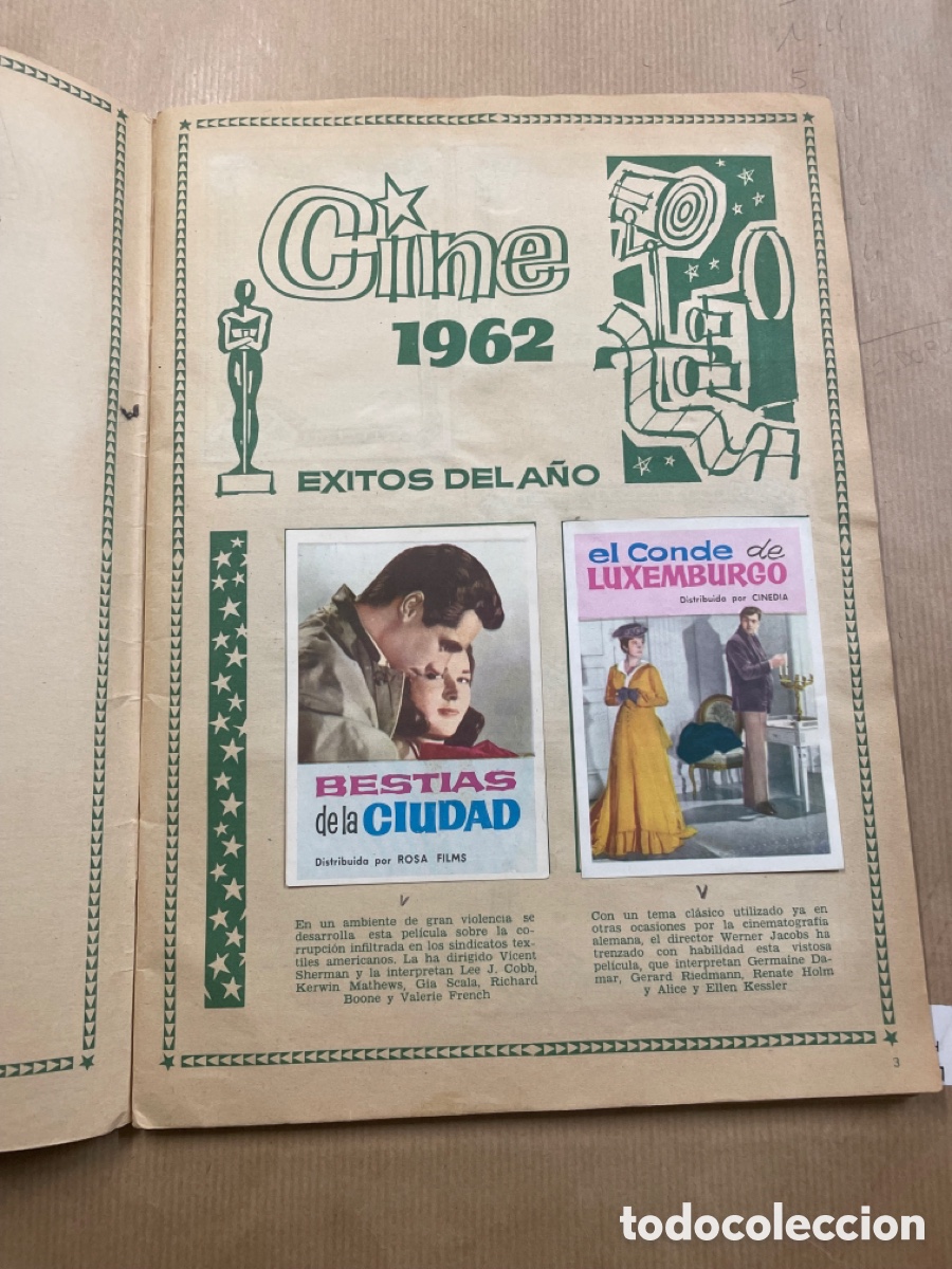 Coleccionismo &aacute;lbum: Album Cine 1962 (&Eacute;xitos Del A&ntilde;o ) - Foto 3