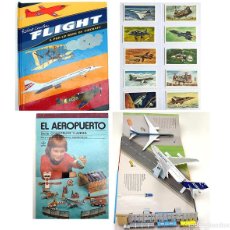 Coleccionismo Álbum: HISTORY OF AVIATION, COLECCION COMPLETA + POP UP AVIONES FLIGHT AIRCRAFT + RECORTABLE EL AEROPUERTO. Lote 384658684