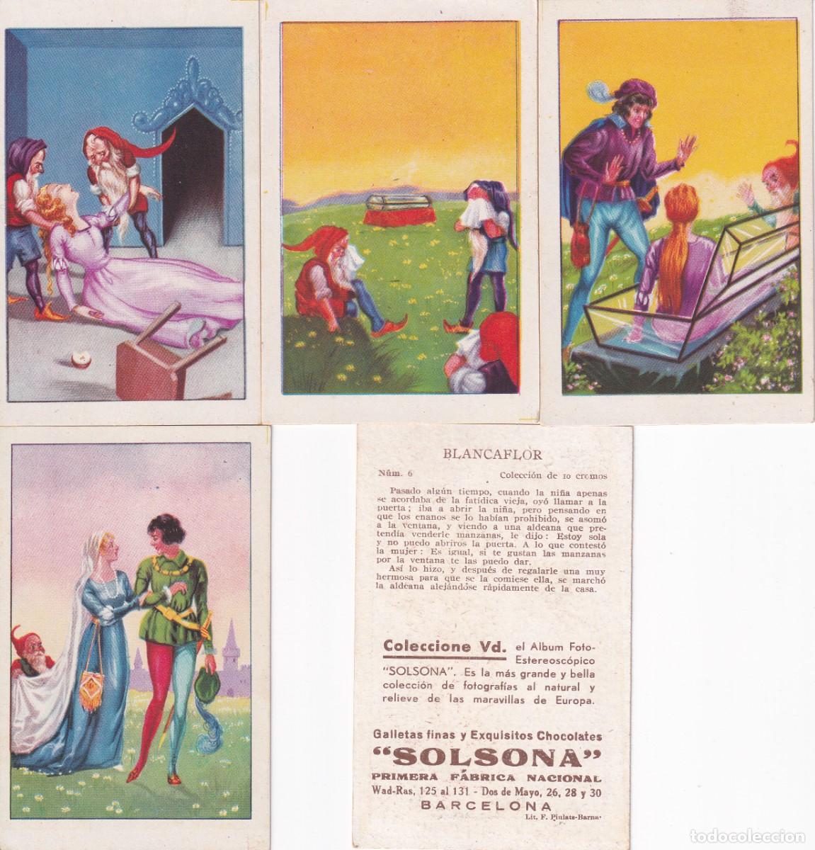 Coleccionismo &aacute;lbum: COLECCION COMPLETA DE 10 CROMOS DE BLANCAFLOR DE CHOCOLATES SOLSONA - Foto 2